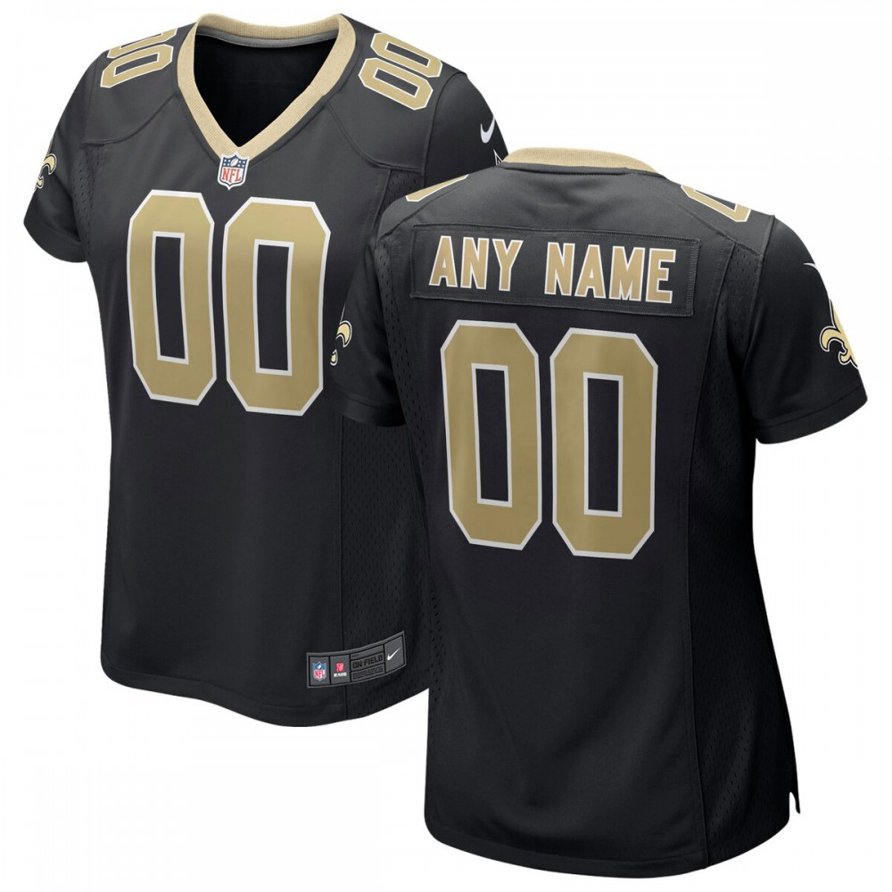 New Orleans Saints Nike Women's Custom Game Jersey - Black-GridironStore